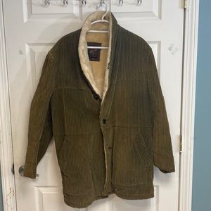 Dark green Corduroy and wool lined winter jacket